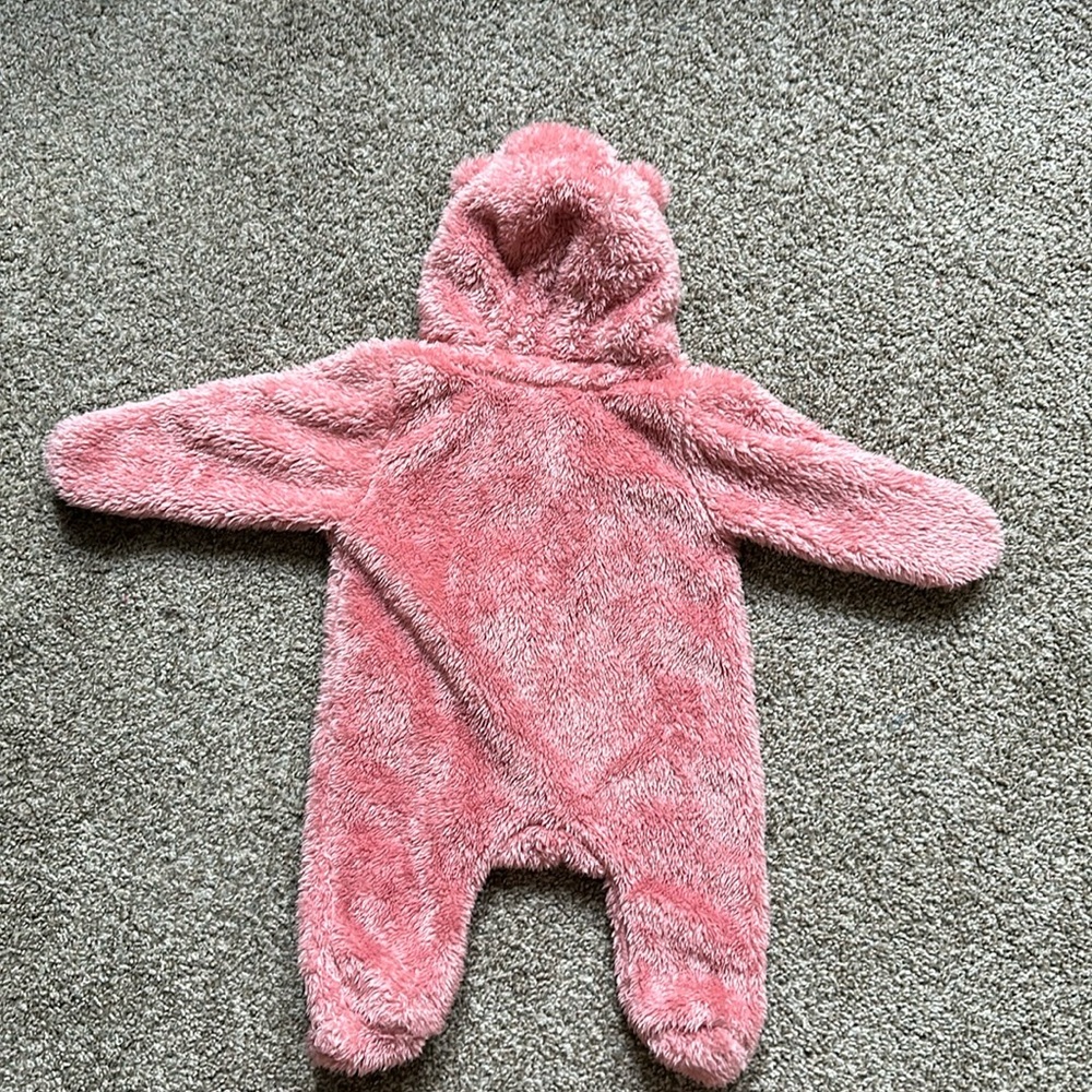 Baby girl hooded fleece jumpsuits - Picture 3 of 6